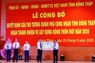 Đồng Tháp công bố hoàn thành xây dựng nông thôn mới năm 2024