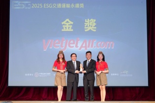 Vietjet được vinh danh giải Vàng phát triển bền vững Giao thông vận tải chuẩn ESG tại Đài Loan (Trung Quốc)