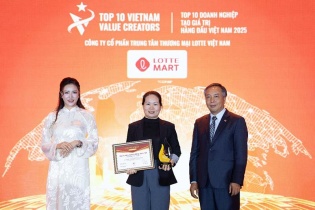 LOTTE MART Việt Nam được vinh danh Top 10 Doanh nghiệp tạo giá trị hàng đầu Việt Nam 2025 ngành Bán lẻ