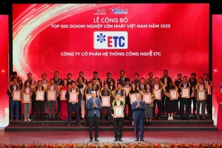 ETC được vinh danh tại Lễ công bố Top 500 Doanh nghiệp lớn nhất Việt Nam 2025