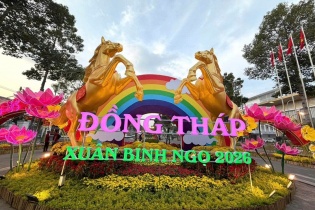 Đồng Tháp: Khai mạc Đường hoa xuân tại phường Đạo Thạnh và phường Cao Lãnh