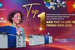 Konica Minolta dẫn đầu thị phần máy in màu sản xuất tại Việt Nam năm 2025