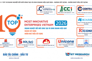 Top 10 Doanh nghiệp Đổi mới sáng tạo và Kinh doanh hiệu quả 2026 ngành Xây dựng