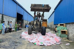 Quảng Ninh tiêu hủy gần 2.000 gấu bông "Baby Three" chứa chất độc hại