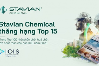 Stavian Hóa chất lọt top 15 trong 100 nhà phân phối hóa chất lớn nhất toàn cầu