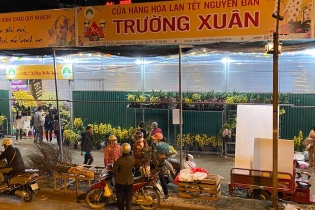Chiều tối 30 Tết, chợ hoa lớn nhất Hà Nội vẫn nhiều hàng chờ khách 