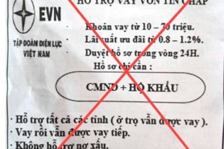 Giả mạo thương hiệu EVN để quảng cáo cho vay tín chấp 