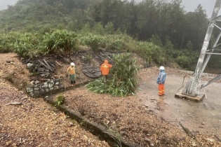 PTC2 tăng cường kiểm tra hệ thống truyền tải điện tại các tỉnh, thành đang mưa lớn 