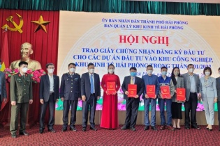 Hải Phòng có thêm 5 dự án đầu tư vào các KCN với tổng vốn 229 triệu USD
