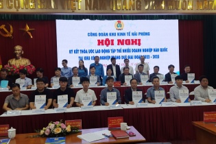 Hải Phòng: Ký kết thoả ước lao động tập thể nhiều doanh nghiệp Hàn Quốc