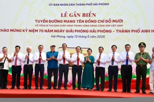 Hải Phòng gắn biển tuyến đường mang tên Tổng Bí thư Đỗ Mười
