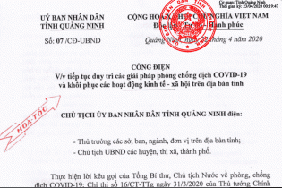Quảng Ninh tiếp tục thực hiện một số biện pháp cách ly đến hết ngày 03/5