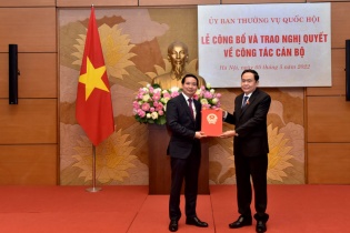 Bổ nhiệm trợ lý Chủ tịch Quốc hội làm Phó Chủ nhiệm Văn phòng Quốc hội