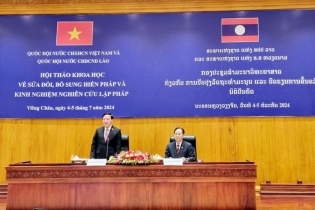 Quốc hội Việt Nam và Quốc hội Lào trao đổi kinh nghiệm nghiên cứu lập pháp
