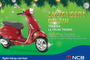 Ngân hàng Quốc Dân tặng xe Vespa, Iphone 6s cho khách gửi tiền