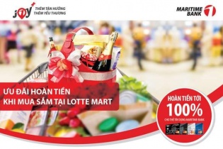 Hoàn tiền đến 100% cho chủ thẻ Maritime Bank khi mua sắm tại Lotte Mart