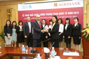 Agribank nhận giải thưởng Chất lượng thanh toán quốc tế năm 2015