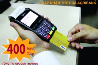 Agribank tặng 400 triệu cho các đơn vị chấp nhận thẻ