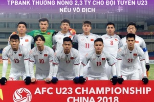 TPBank treo thưởng 2,3 tỷ đồng cho U23 nếu giành chức vô địch