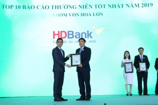 HDBank lọt top 10 doanh nghiệp niêm yết nhóm vốn hóa lớn có BCTN tốt nhất 2019