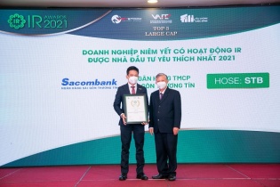 Sacombank vào top 3 doanh nghiệp niêm yết được nhà đầu tư yêu thích nhất năm 2021