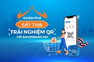 Du khách Việt Nam dùng Sacombank Paythanh toán QR code tại Thái Lan