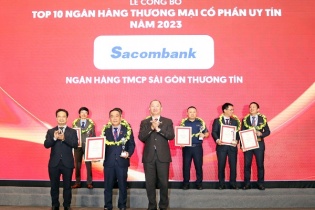 Sacombank nằm trong các bảng xếp hạng uy tín năm 2023 của Vietnam Report