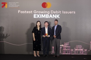 Eximbank đạt giải thưởng "Fastest Growing Debit Issuers" từ Mastercard 