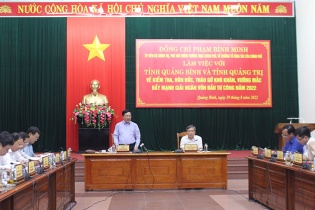 Phó Thủ tướng làm việc với Quảng Bình, Quảng Trị về giải ngân vốn đầu tư công