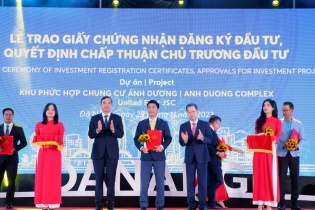 Đà Nẵng trao chứng nhận, quyết định chủ trương đầu tư 7 dự án hơn 9.300 tỷ đồng