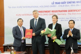 Doanh nghiệp Đức đầu tư dự án công nghệ cao 40 triệu USD vào Bình Định