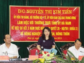 Bộ trưởng Bộ Y tế làm việc tại Hà Nam