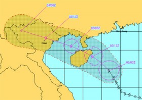 Bão số 5 áp sát ven biển Quảng Ninh- Nam Định - Hải Phòng