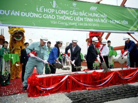 Hợp long cầu Bắc Hưng Hải (tỉnh Hưng Yên)