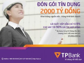 TPBank dành 2.000 tỷ lãi suất từ 8%/năm cho DN vay