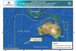 Máy bay Trung Quốc tìm thấy vật thể màu trắng nghi của MH370