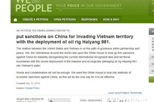 Hơn 130.000 người ký thư đề nghị Mỹ trừng phạt Trung Quốc