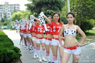 20 cô gái trẻ xinh đẹp ném áo ngực phản đối World Cup 2014