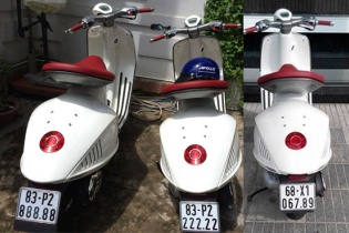 Đẳng cấp dân chơi scooter Vespa 946 dùng toàn biển số khủng