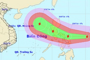 Siêu bão Rammasun sắp vào Biển Đông