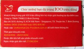 Người trúng thưởng 100 triệu sẽ kiện Tribeco Bình Dương
