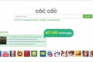PR trên trang chủ trình duyệt Internet với Cốc Cốc