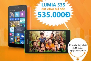 Mua ngay Lumia 535 chỉ với 535.000 đồng
