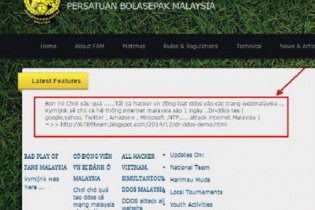 Web của Liên đoàn bóng đá Malaysia và Việt Nam cùng sập