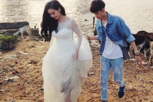 Ngắm váy cưới đính 3.000 viên pha lê cao cấp của Hotgirl Tâm Tít