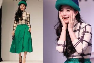 Diễn viên Phạm Băng Băng phối đồ kẻ caro đẳng cấp