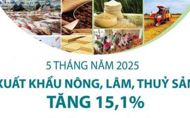 Xuất khẩu nông, lâm, thủy sản tăng 15,1% sau 5 tháng năm 2025