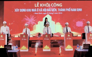 Nam Định khởi công khu nhà ở xã hội Bãi Viên với hơn 1.100 căn hộ cho người thu nhập thấp