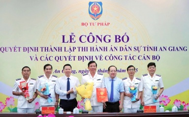 Công bố quyết định thành lập Thi hành án dân sự tỉnh An Giang