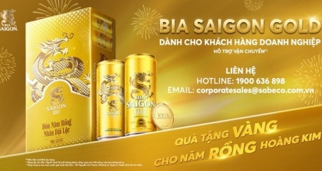 Bia Saigon Gold ra mắt thùng bia phiên bản Tết Rồng thu hút khách hàng ...